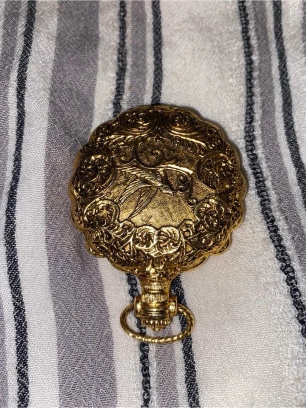Vintage 1970s Max Factor ‘Golden Lark’ Pocket Watch-Style Powder Compact